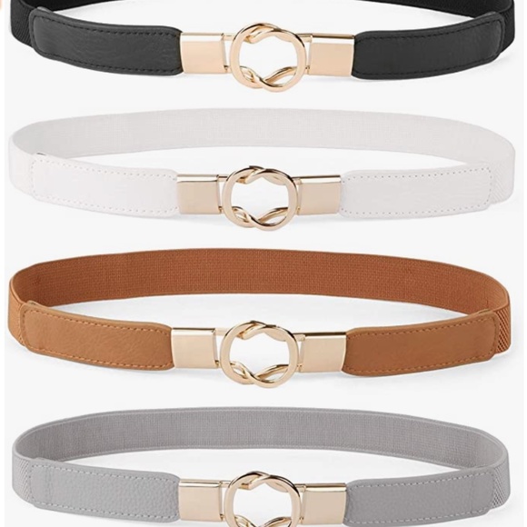 Women Skinny Belt for Dresses Retro Stretch Ladies Waist Belt Plus Size Set of 4 main image 4